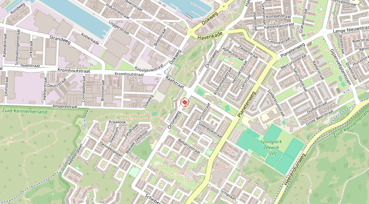 Kaart van de omgeving van de melding