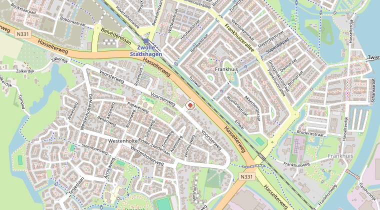 Kaart van de omgeving van de melding