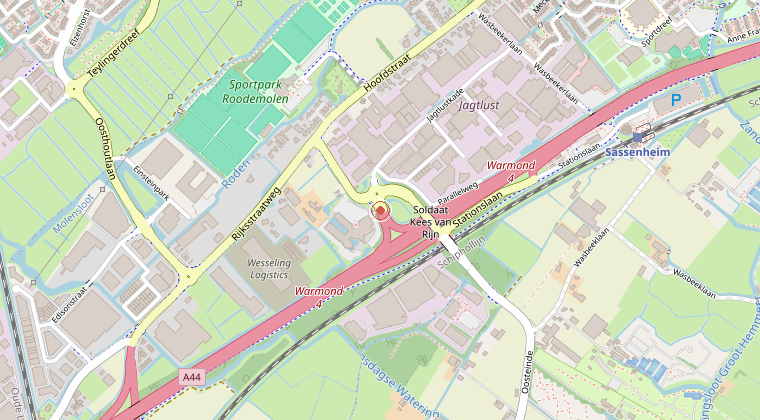 Kaart van de omgeving van de melding