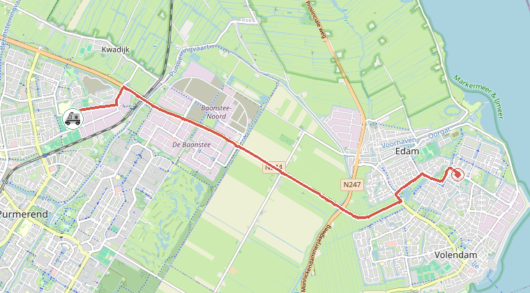 Kaart van de omgeving van de melding