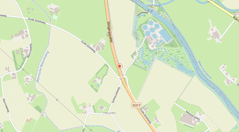 Kaart van de omgeving van de melding