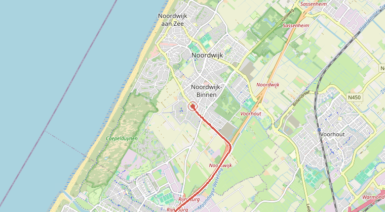 Kaart van de omgeving van de melding