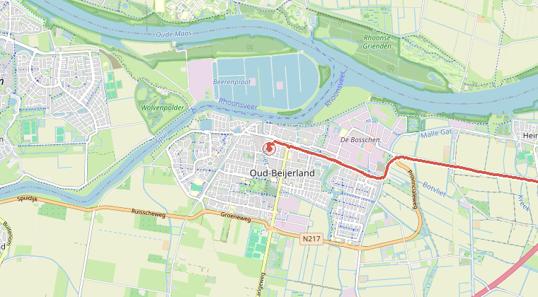 Kaart van de omgeving van de melding