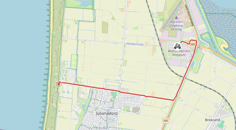 Kaart van de omgeving van de melding