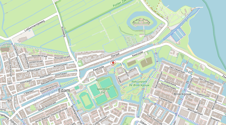 Kaart van de omgeving van de melding