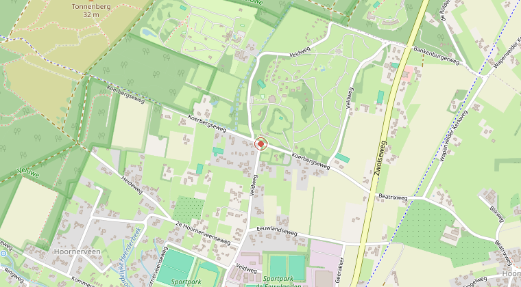 Kaart van de omgeving van de melding