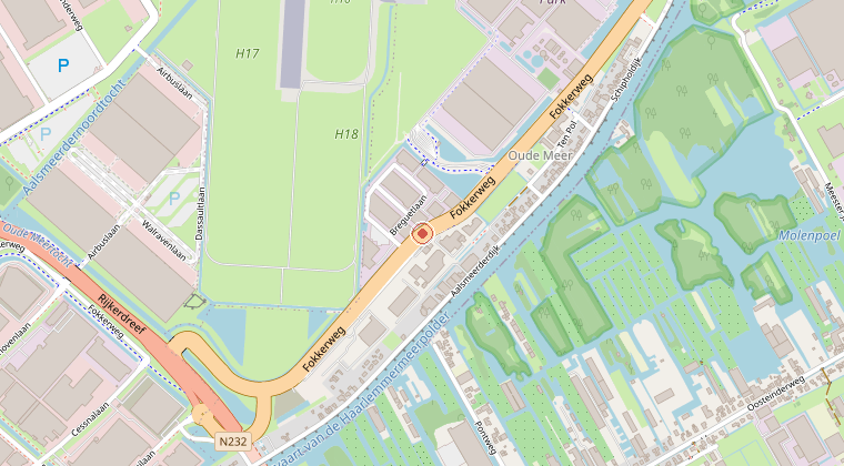 Kaart van de omgeving van de melding