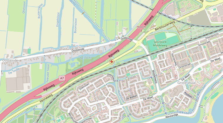 Kaart van de omgeving van de melding