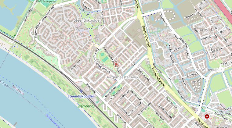 Kaart van de omgeving van de melding