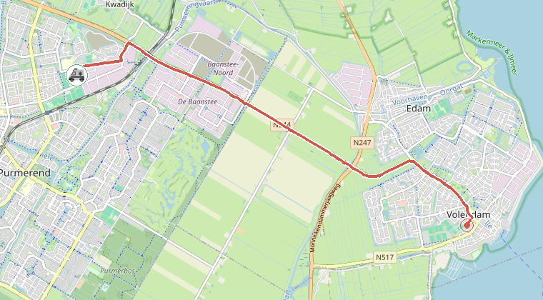 Kaart van de omgeving van de melding