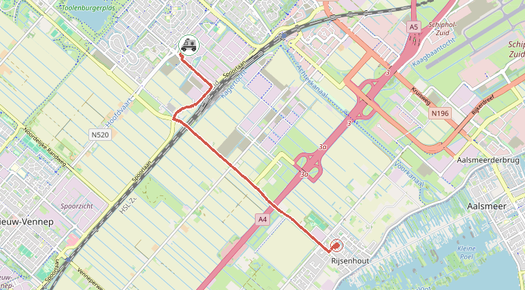 Kaart van de omgeving van de melding