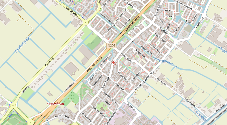 Kaart van de omgeving van de melding