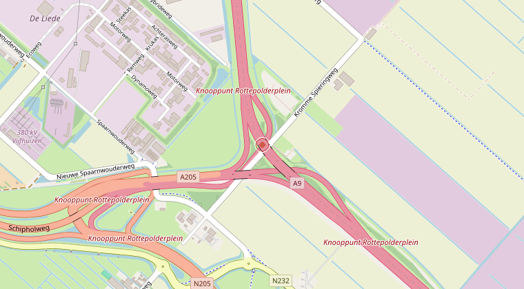 Kaart van de omgeving van de melding