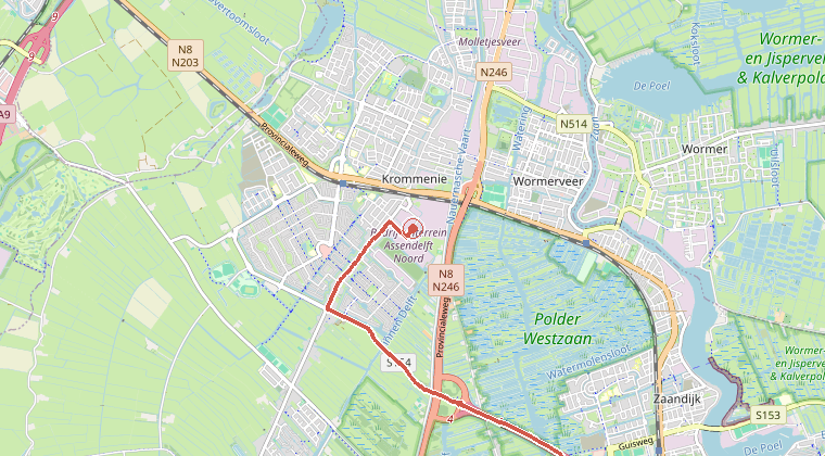 Kaart van de omgeving van de melding