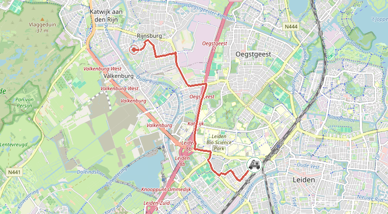 Kaart van de omgeving van de melding