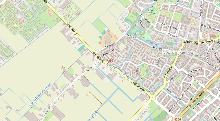 Kaart van de omgeving van de melding