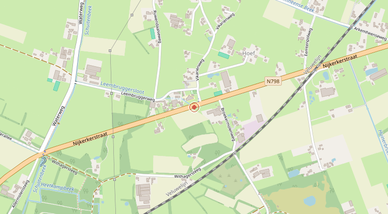Kaart van de omgeving van de melding