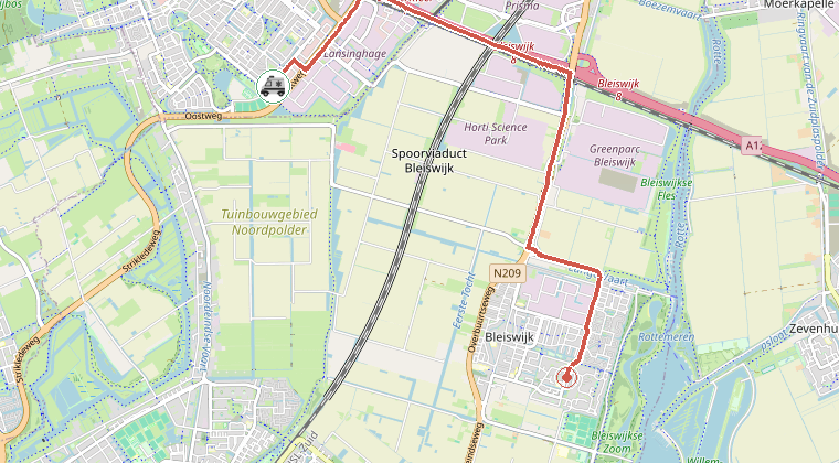 Kaart van de omgeving van de melding