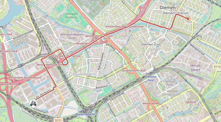 Kaart van de omgeving van de melding