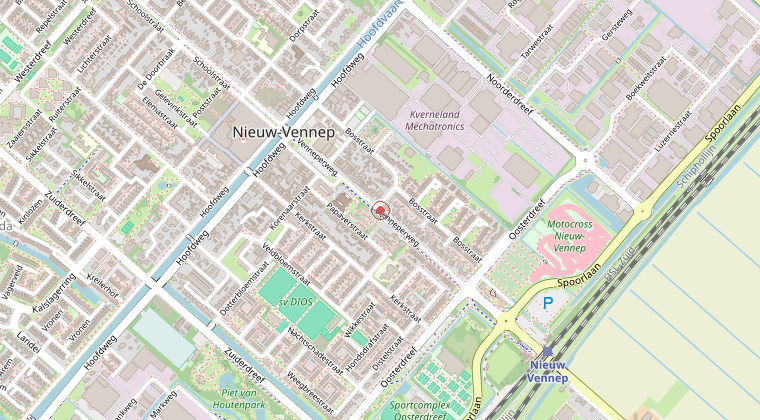 Kaart van de omgeving van de melding