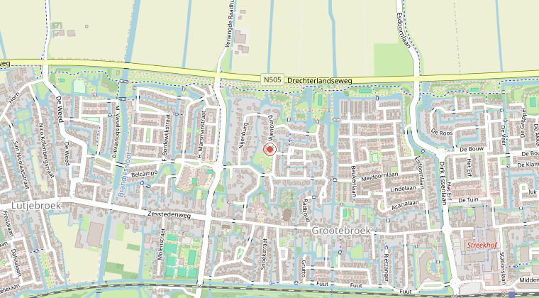 Kaart van de omgeving van de melding
