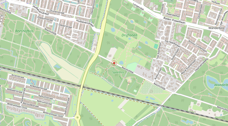Kaart van de omgeving van de melding