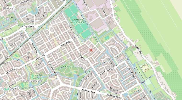 Kaart van de omgeving van de melding