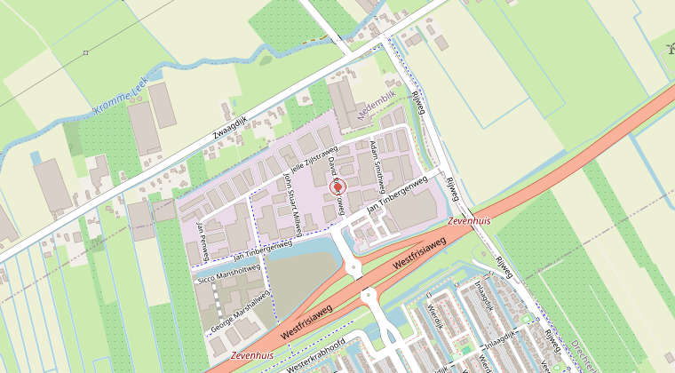 Kaart van de omgeving van de melding