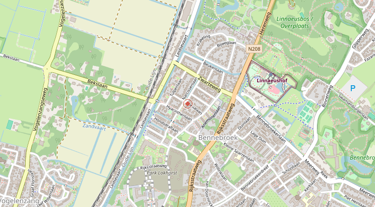 Kaart van de omgeving van de melding