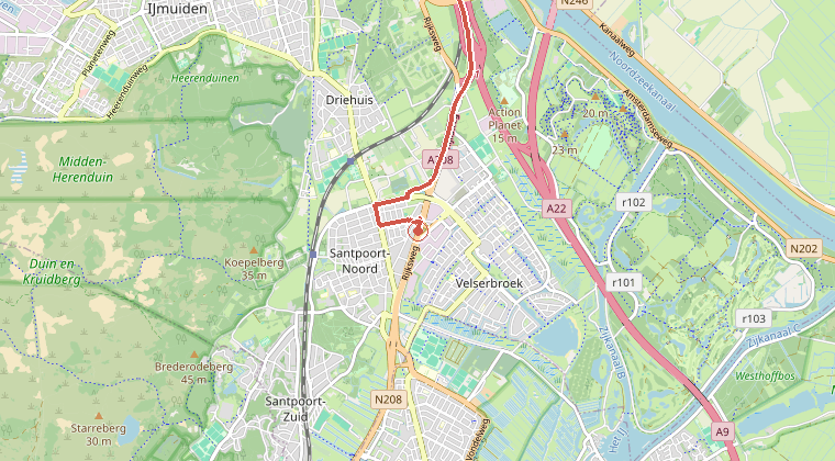 Kaart van de omgeving van de melding