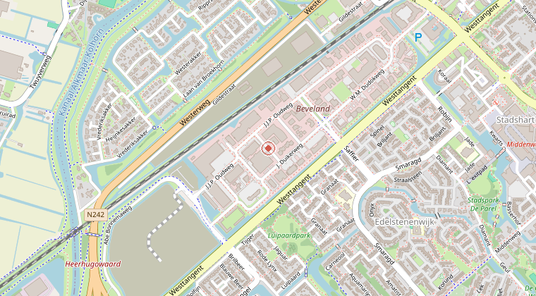 Kaart van de omgeving van de melding