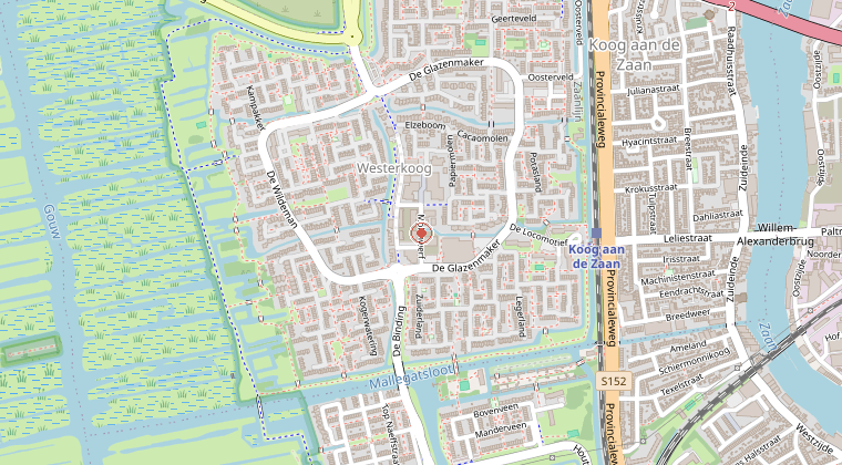 Kaart van de omgeving van de melding