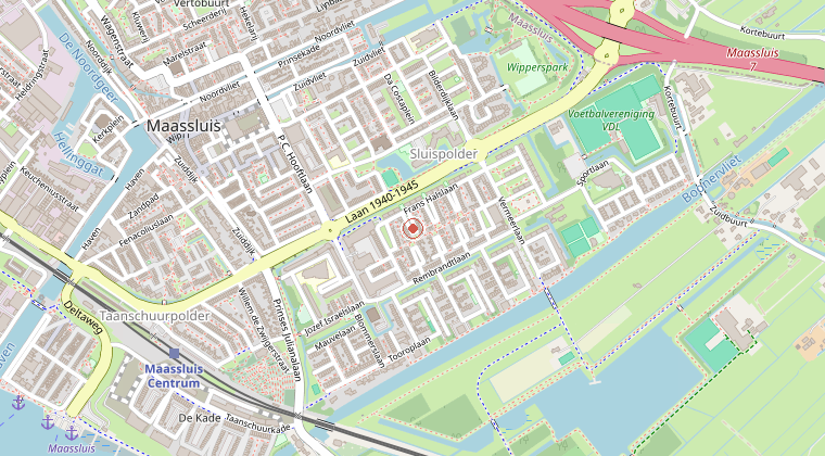 Kaart van de omgeving van de melding