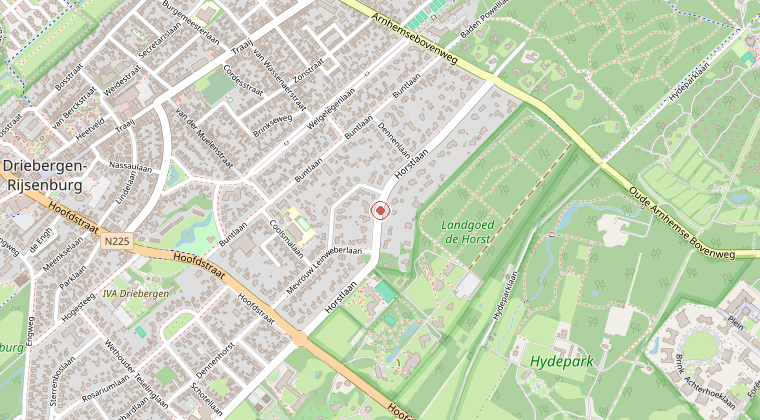 Kaart van de omgeving van de melding