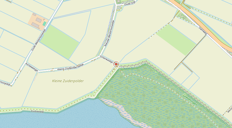 Kaart van de omgeving van de melding