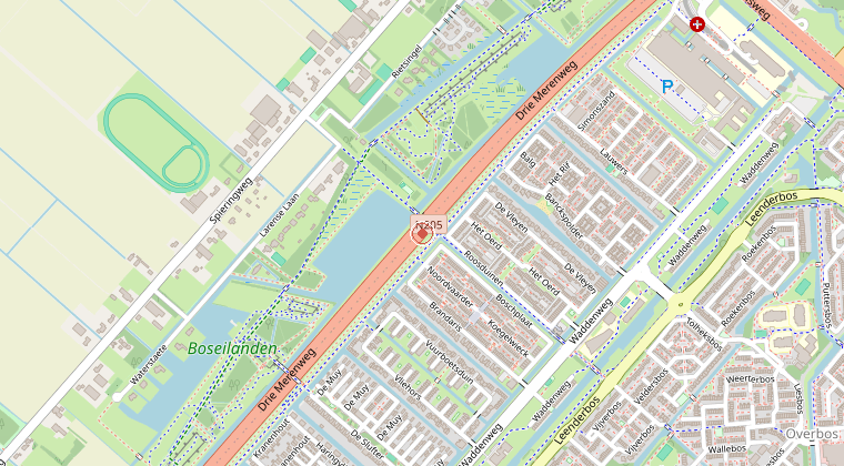 Kaart van de omgeving van de melding