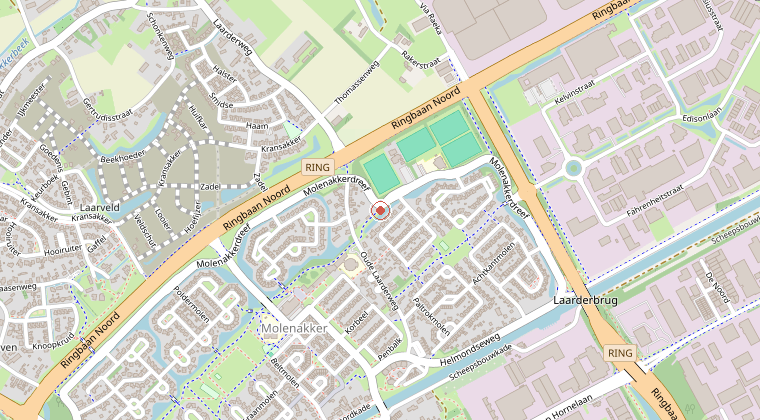 Kaart van de omgeving van de melding