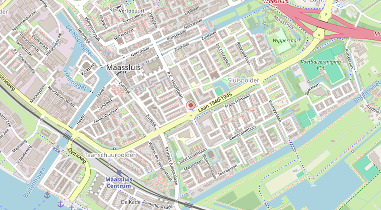 Kaart van de omgeving van de melding