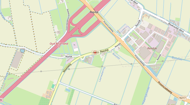 Kaart van de omgeving van de melding