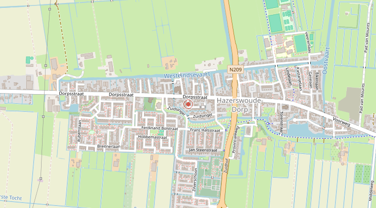 Kaart van de omgeving van de melding