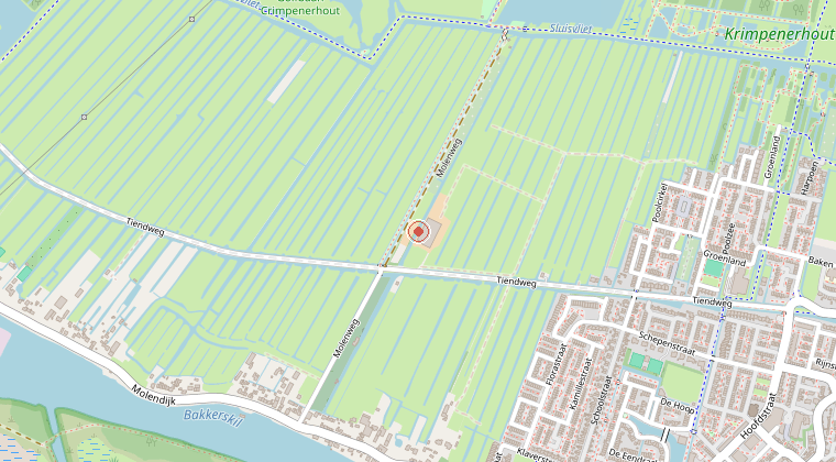 Kaart van de omgeving van de melding