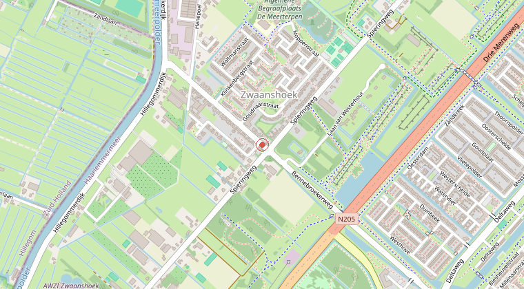 Kaart van de omgeving van de melding