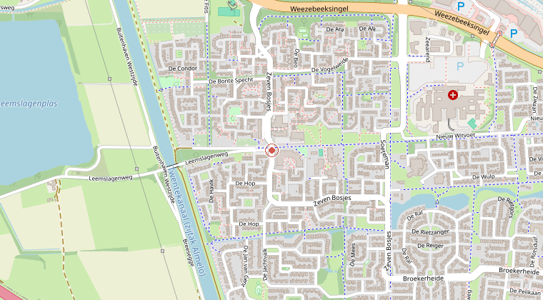 Kaart van de omgeving van de melding