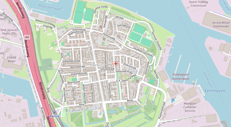 Kaart van de omgeving van de melding