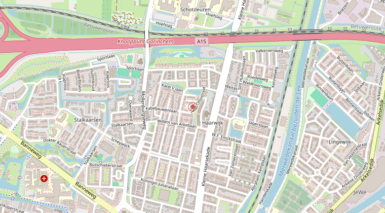 Kaart van de omgeving van de melding