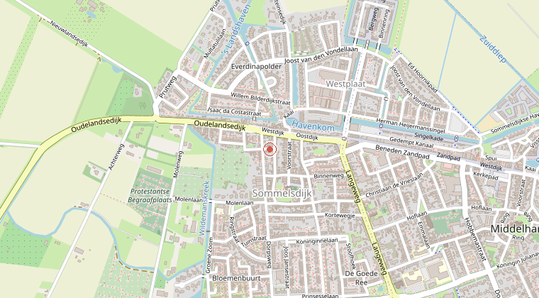 Kaart van de omgeving van de melding