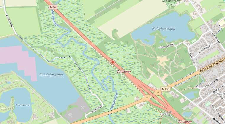 Kaart van de omgeving van de melding