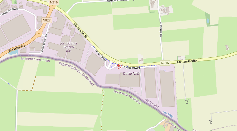 Kaart van de omgeving van de melding