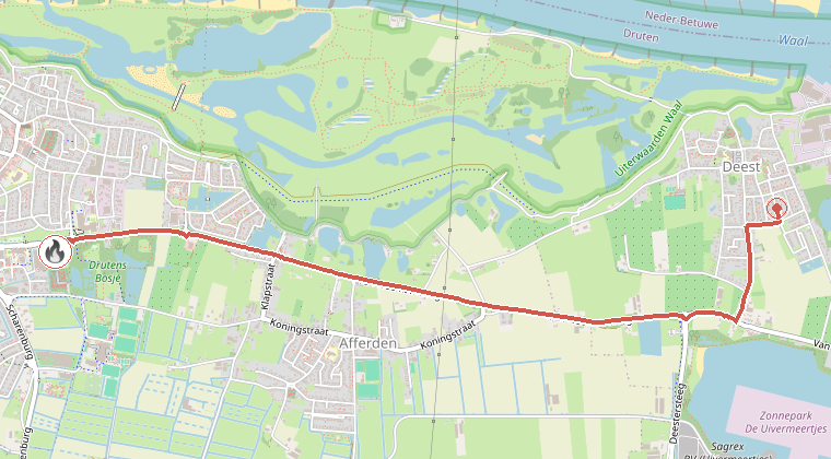 Kaart van de omgeving van de melding