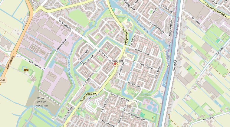 Kaart van de omgeving van de melding